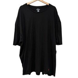 Polo Ralph Lauren Mens 5XT Black Crewneck Logo T-Shirt Short Sleeve